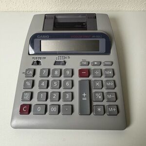 Casio Dual-Color Print Calculator - Gray and Red